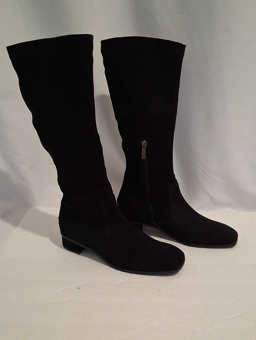 Aquatalia Black Weatherproof Suede Knee High Boots Size 10 M Made Italy